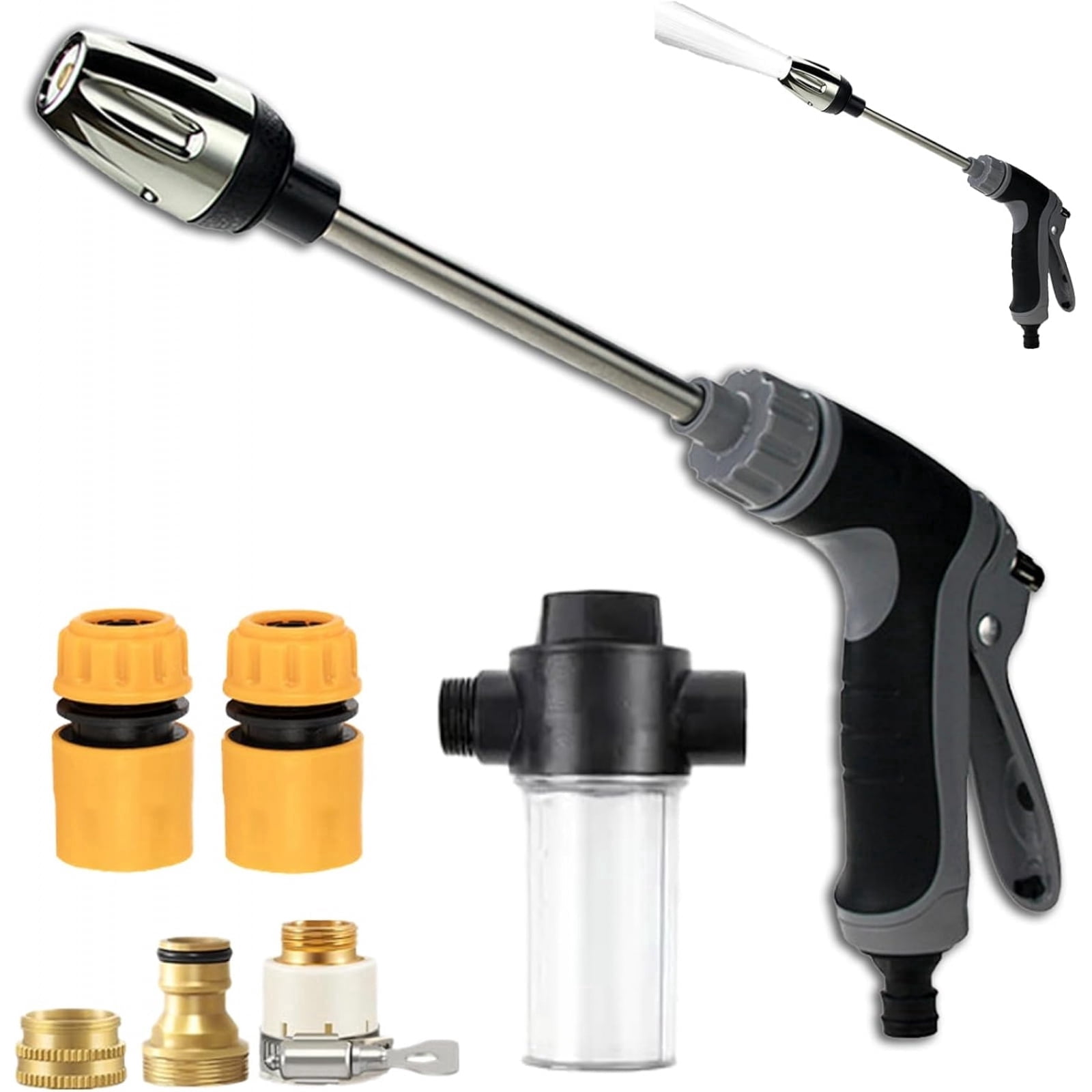 Pressure Washer - 15x More Powerful Than Hoses, Power Washer, quoxis Spray Nozzle, 360 °   Rotating for Three Spray Modes with Foam Pot, Effortless Dirt & Stain Removal
