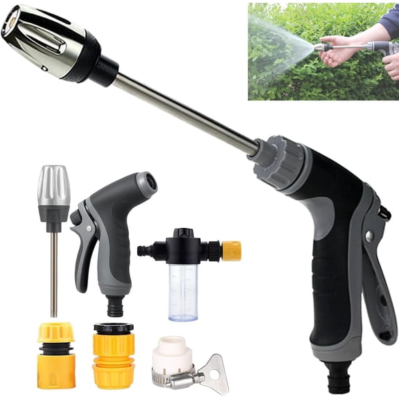 Aquoxis Pressure Washer, 360 Rotating Nozzle with 3 Spray Modes, Powerful Outdoor Cleaner Compatible with 1/2" Garden Hose, Effortless Dirt & Stain Remover for Patio, Car & Garden Cleaning (1 PC)