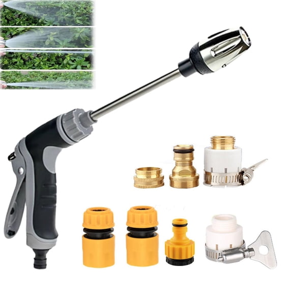 Aquoxis Pressure Washer, Aquoxis Spray Nozzle, 360 Rotating Stainless Steel Spray Nozzle with Foam Pot, 3 Modes, Universal Fit - A SET OF 46-POINT CONNECTORS