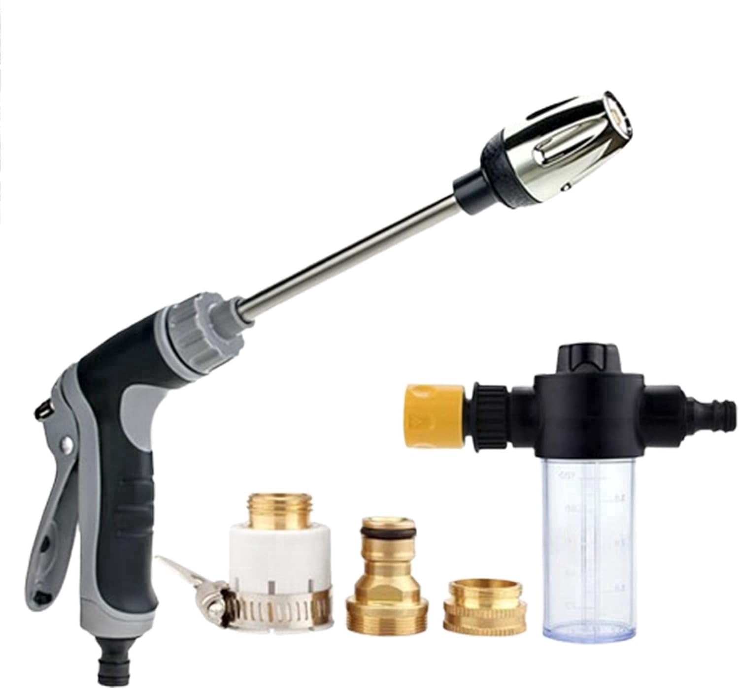 Aquoxis Pressure Washer, Cordless Pressure Washer, with Spray Nozzle, Turn Any Hose Into A High-Pressure Water Jet, with 360° Rotating for Three Spray Modes with Foam Pot