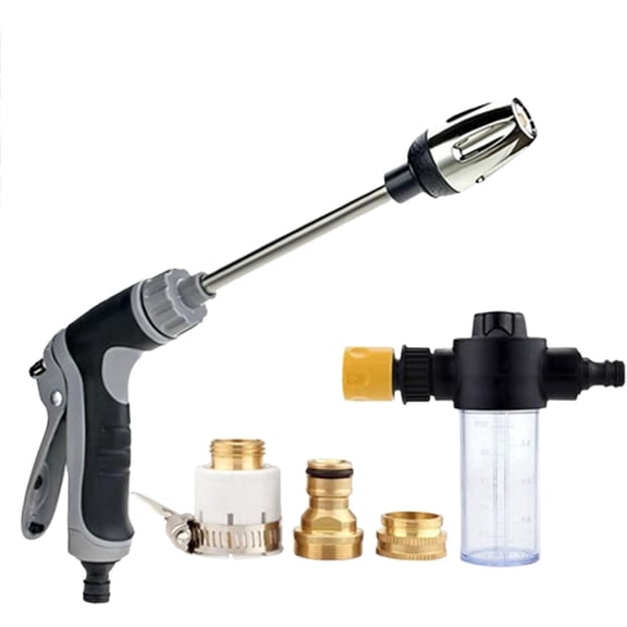 Aquoxis Pressure Washer, Cordless Pressure Washer, with Spray Nozzle, Turn Any Hose Into A High-Pressure Water Jet, with 360° Rotating for Three Spray Modes with Foam Pot