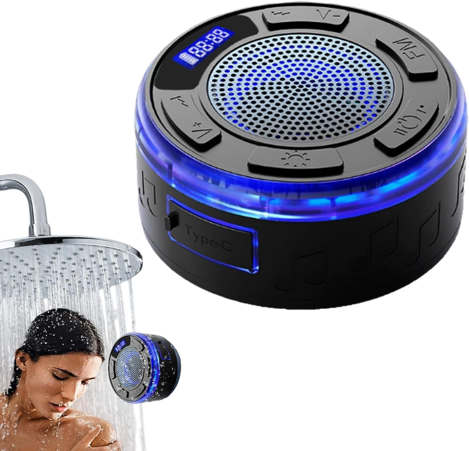 Aquro S3 Ultra – IPX7 Waterproof Shower Bluetooth Speaker with RGB ...