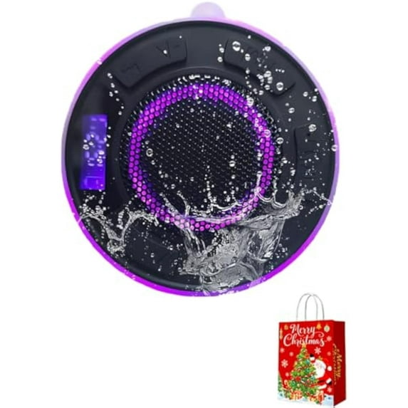 Aquro S3 Ultra – IPX7 Waterproof Shower Speaker with RGB Light & LED Display, Detachable Suction Cup, Clear & Balanced 360° Sound, Where Water Meets Music — Aquro Keeps the Rhythm Alive (Purple)