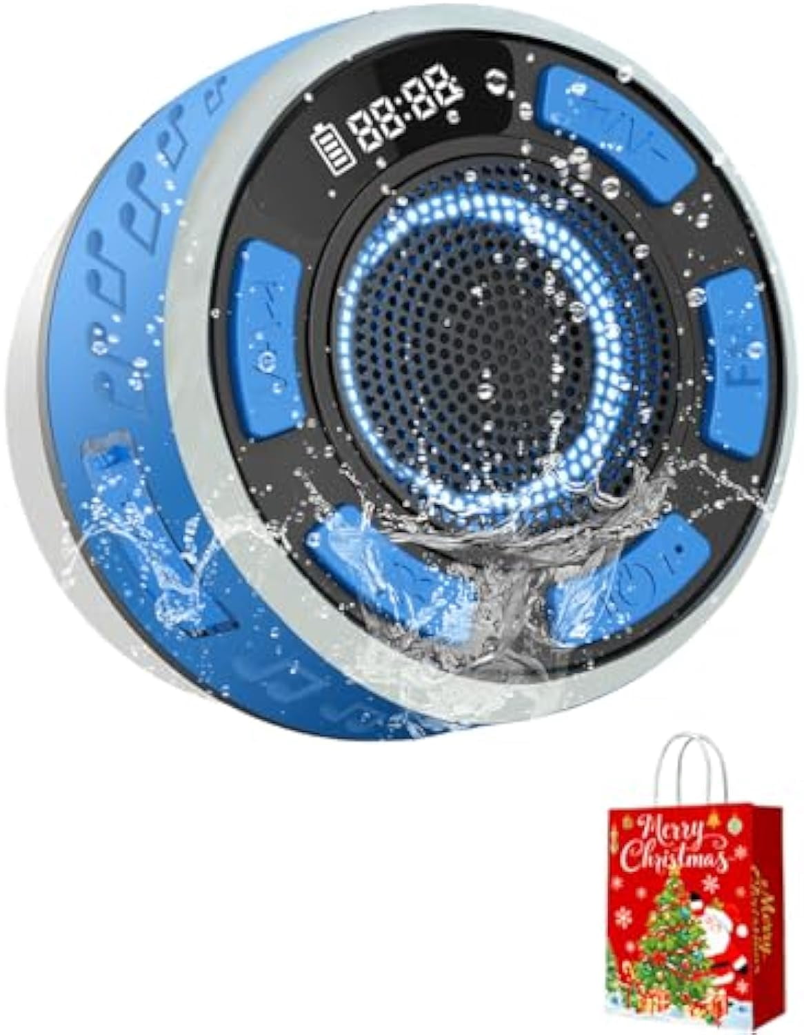 Aquro S3 Ultra – IPX7 Waterproof Shower Speaker with RGB Light & LED ...