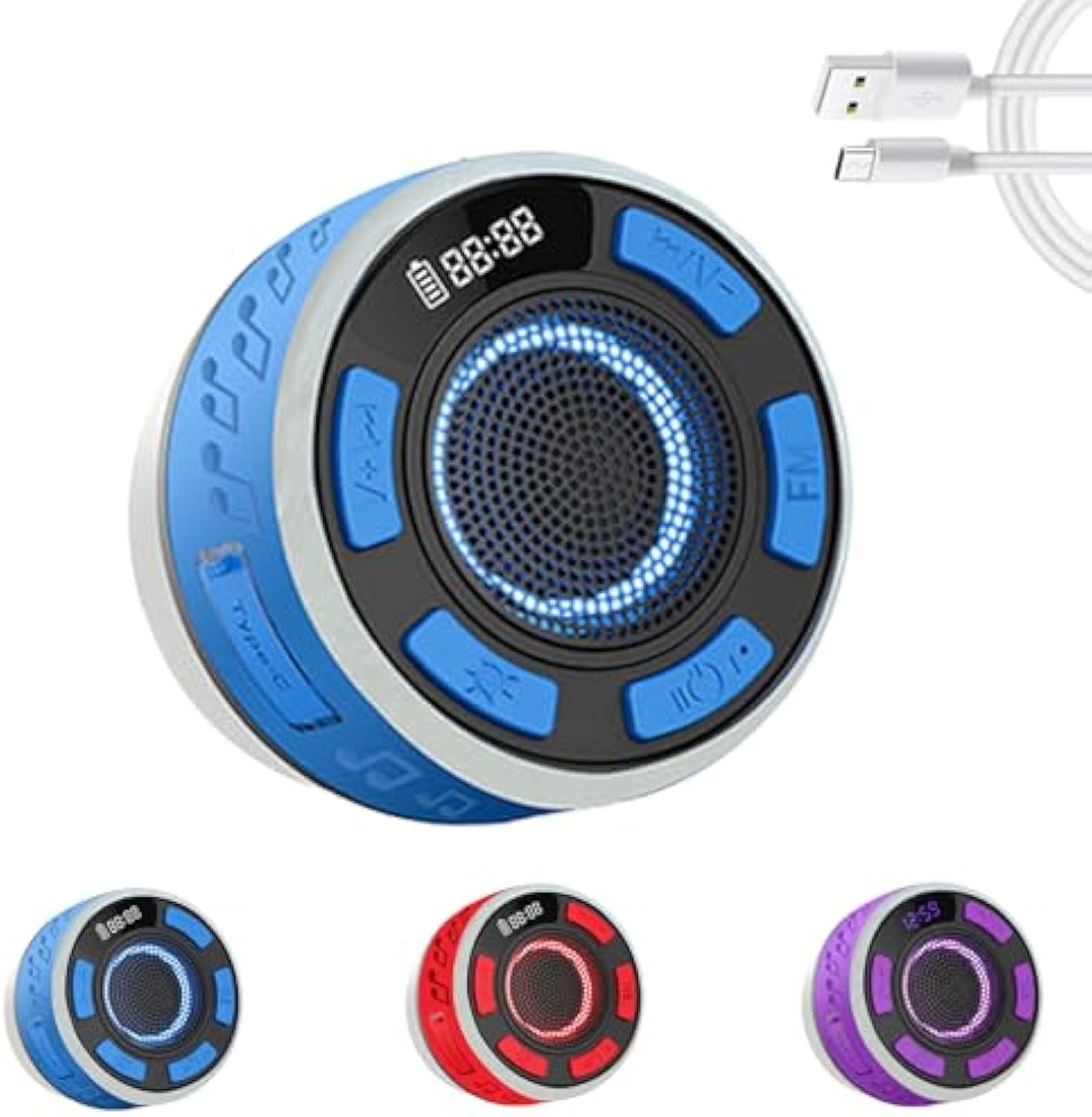 Aquro S3 Ultra – Ipx7 Waterproof Shower Speaker with RGB Light & LED ...