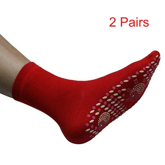 Aquvino 2 Pairs Crew Socks FIR Tourmaline Magnetic Socks - Self Heating Magnetic Socks Unisex 2PCS