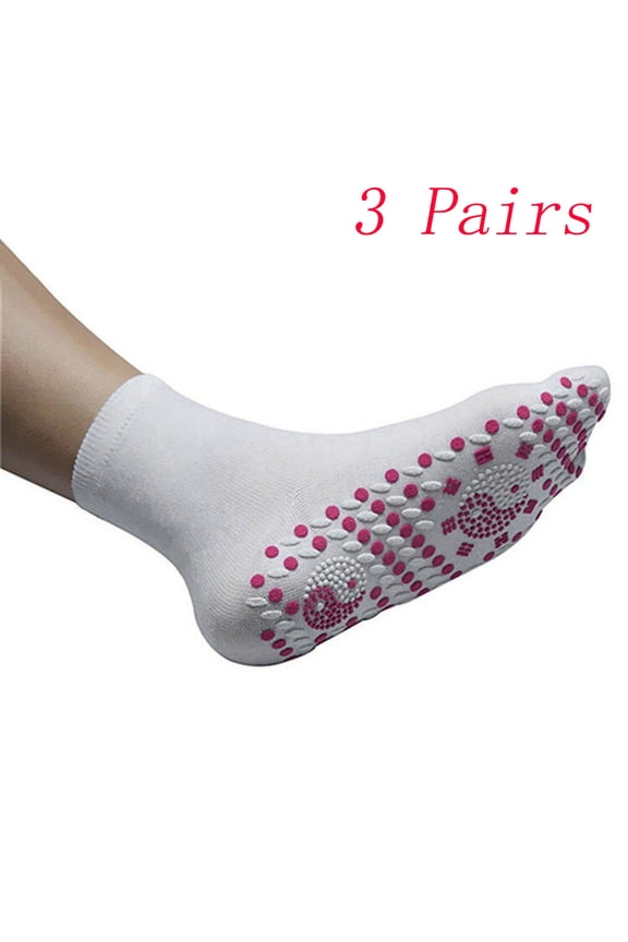 3 Pairs Ankle Socks FIR Tourmaline Magnetic Socks - Self Heating Therapies Magnetic Socks Unisex