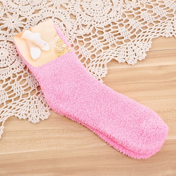Aquvino 3Pcs Winter Socks for Womens Women Fuzzy Cozy Slipper Socks Warm Soft Winter Plush Home Sleeping Socks