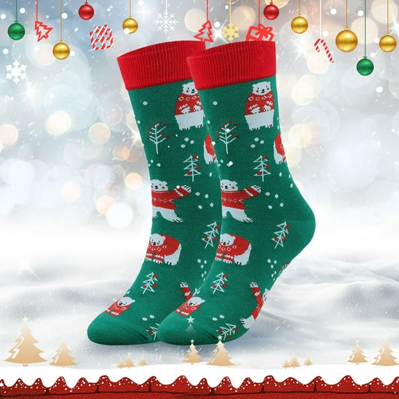 Aquvino Christmas Socks Christmas Socks For Men Women Fun Cute Socks With Santas Reindeer Snowman Candy Pattern Xmas Novelty Socks