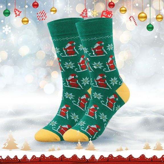 Aquvino Christmas Socks for Womens Christmas Socks For Men Women Fun Cute Socks With Santas Reindeer Snowman Candy Pattern Xmas Novelty Socks