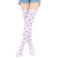 thumbnail image 1 of Aquvino Christmas Stockings Valentine's Day Womens Stockings Thigh High Over The Knee Socks Heart Lips Pattern Long Knee High Socks For Women, 1 of 8