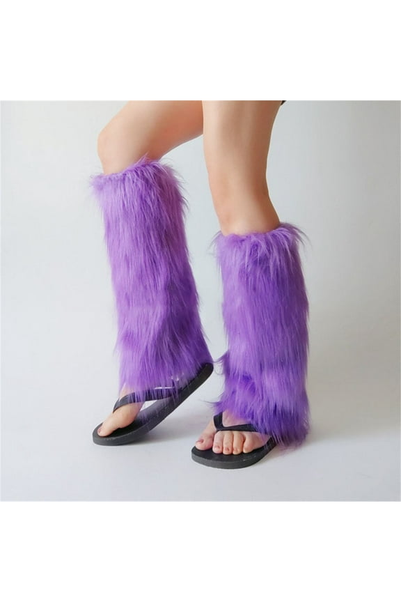Knee High Stockings Furry Boot Cover Imitation Socks Shoe Cover Leg Cover Long Foot Cover Women's Leg Warmers Warm And Slim