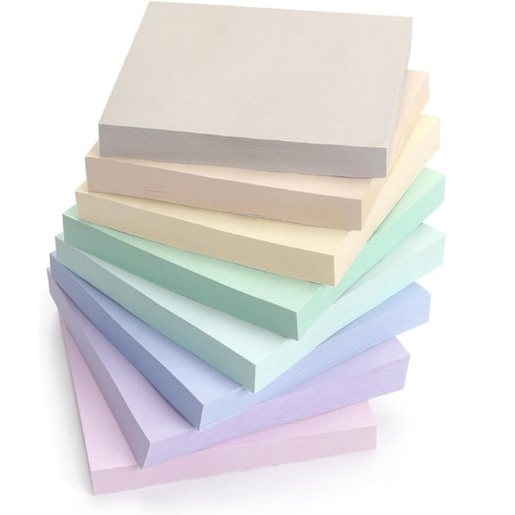 Aquvino Sticky Notes, 3” x 3” , 5 Pads, Pastel Sticky Notes, Small ...