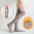 thumbnail image 1 of Aquvino Winter Christmas Stockings Women's Solid Fuzzy Socks Winter Warm Over Knee High Socks Home Thigh-High Warm Socks Leggings, 1 of 9