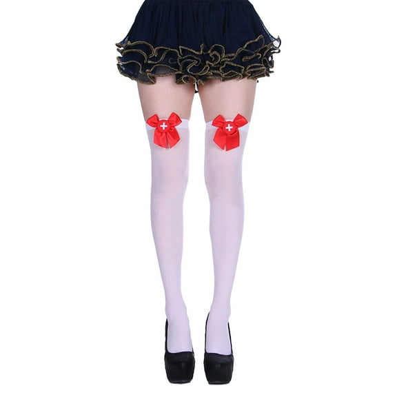 Aquvino Winter Stockings for Women Opaque Socks Fashion Thigh High Stockings Strawberry Bowknot Stripes Over Knee Sock Long Socks Festival Tights Long Stocking
