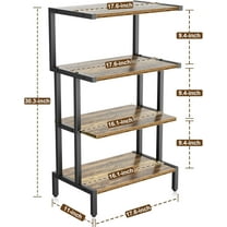 Game Console Stands, 4-Tier AV Media Shelf, Stereo Stand, Wood Gaming Entertainment Center Rack for Audio Video Games DVD Player Organizer Storage Shelves fit Small Space
