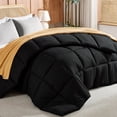 thumbnail image 1 of Aquzin Comforter Queen Size, All Season Quilted Down Alternative Duvet Insert with Corner Tabs, Machine Washable Microfiber Bedding, Black, 1 of 8