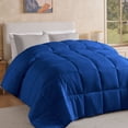 thumbnail image 1 of Aquzin Comforter Twin Size, All Season Quilted Down Alternative Duvet Insert with Corner Tabs, Machine Washable Microfiber Bedding, Navy, 1 of 8