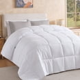 thumbnail image 1 of Aquzin Comforter Twin Size, All Season Quilted Down Alternative Duvet Insert with Corner Tabs, Machine Washable Microfiber Bedding, White, 1 of 8