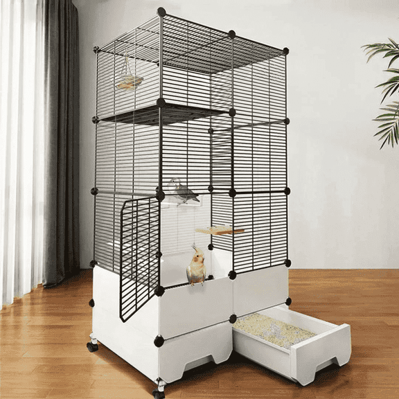 Aqwiopr Bird Cage Birdcage 59 Inch Height Bird Cage Metal Bird House with Wheel Rolling for Parrots Conure Lovebird Cockatiel Bird Cages