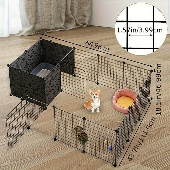 Aqwiopr Spacious Dog Fence Kit: Secure and Flexible Pet Enclosure for Small Pets