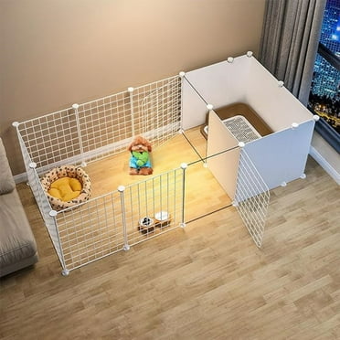 Aqwiopr Versatile 16-Panel Metal Pet Playpen with Door for Puppies, Kittens, Rabbits & Guinea Pigs