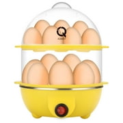 Aqwzh Rapid Egg Cooker Electric for Hard Boiled, Poached, Scrambled Eggs, Omelets, Steamed Vegetables, Seafood, Dumplings, 14 capacity, with Auto Shut Off Feature