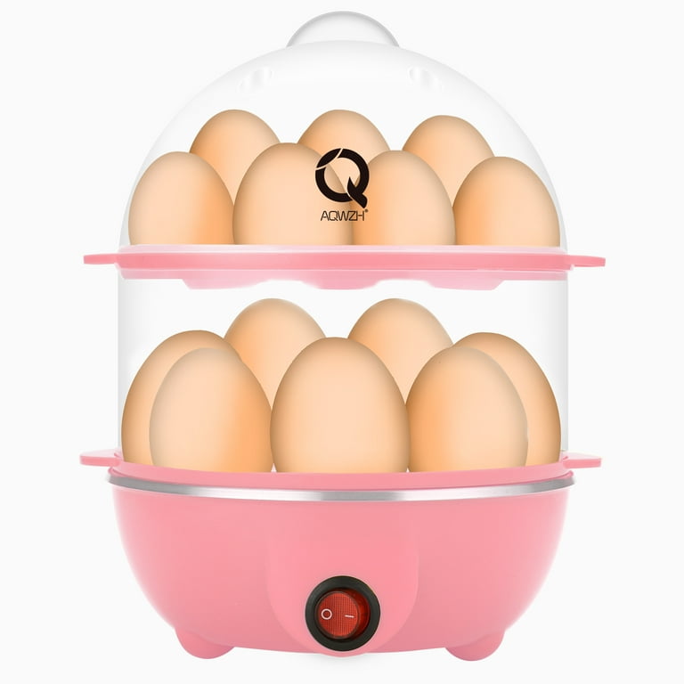 Aqwzh Rapid Egg Cooker Electric for Hard Boiled, Poached, Scrambled Eggs,  Omelets, Steamed Vegetables, Seafood, Dumplings, 14 capacity, with Auto  Shut