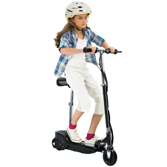 Aqyh 24V Folding Electric Scooter Ride on for Kids with Seat, 10 mph Max Speed, for Ages 8+