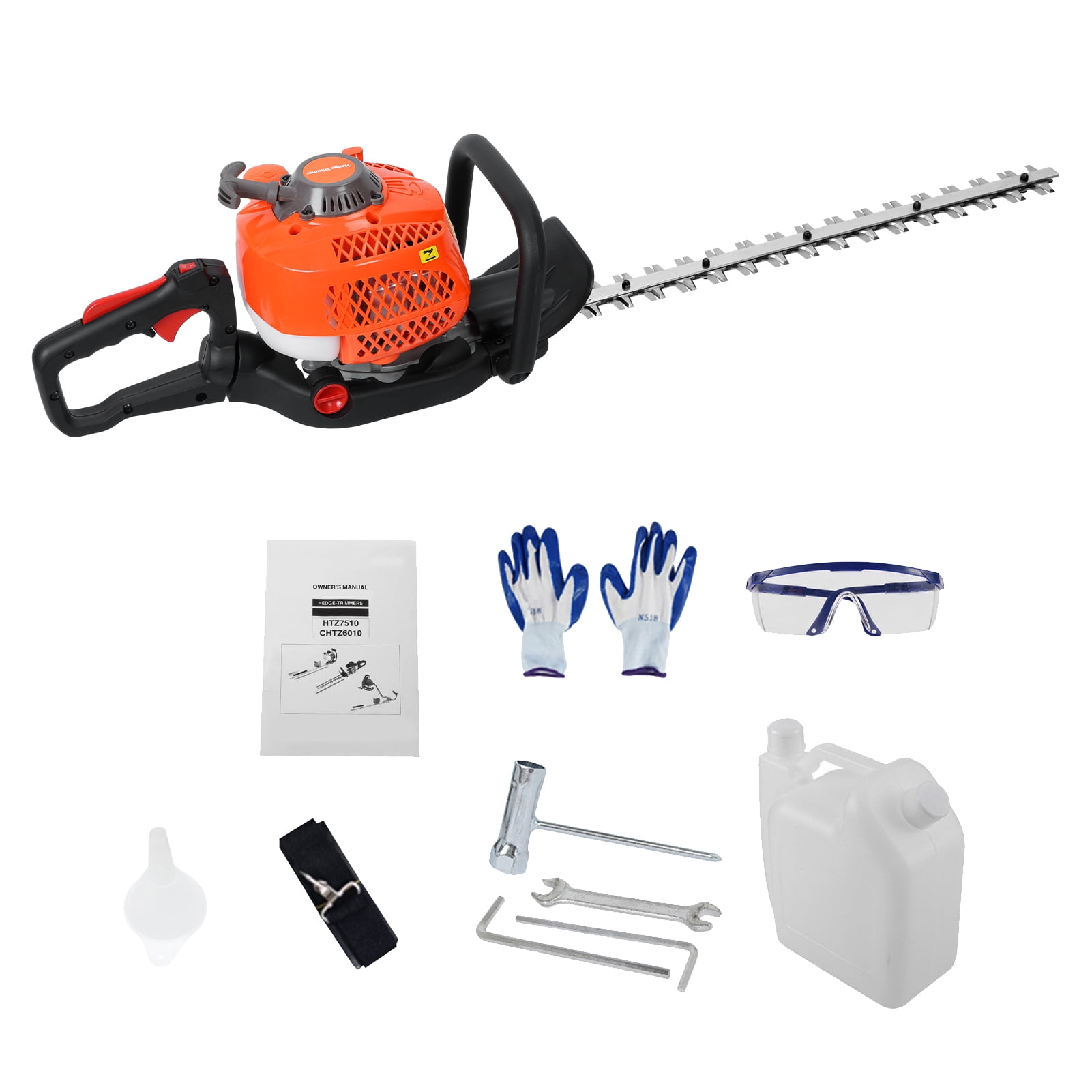 Aqyh 26CC Hedge Trimmer Cordless 24" Dual Sided Gas Bush Trimmer Handheld Hedge Clippers for Garden Care