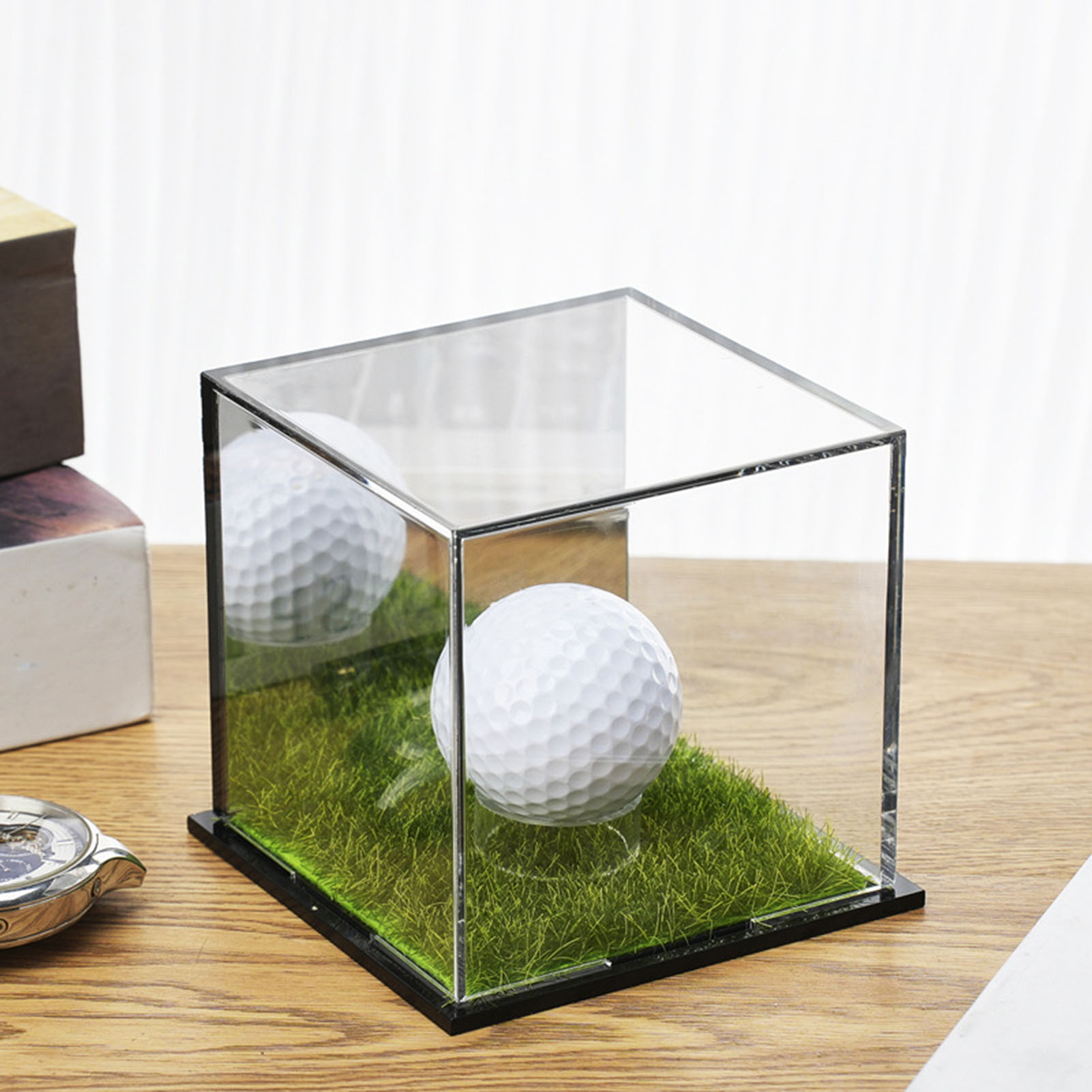 KENANLAN Acryl Tennisbal Vitrine - Transparante Honkbal Displaycase 8x8x8 Cm Met UV-Bescherming En Stofdichte Deksel