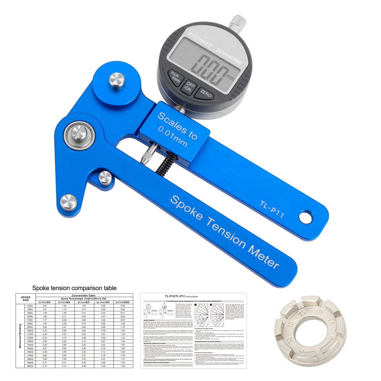 Aqyh Bike Wheel Spoke Tension Meter Digital Display Heavy Duty