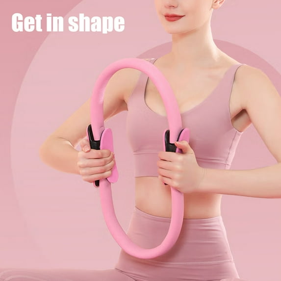 Aqyh Pilates Ring - Anti-slip Handle Pelvic Floor Muscle Trainer, Thigh Workout Toner, Elastic Resistance Band, Pilates Circle Home Gym Fitness Equipment