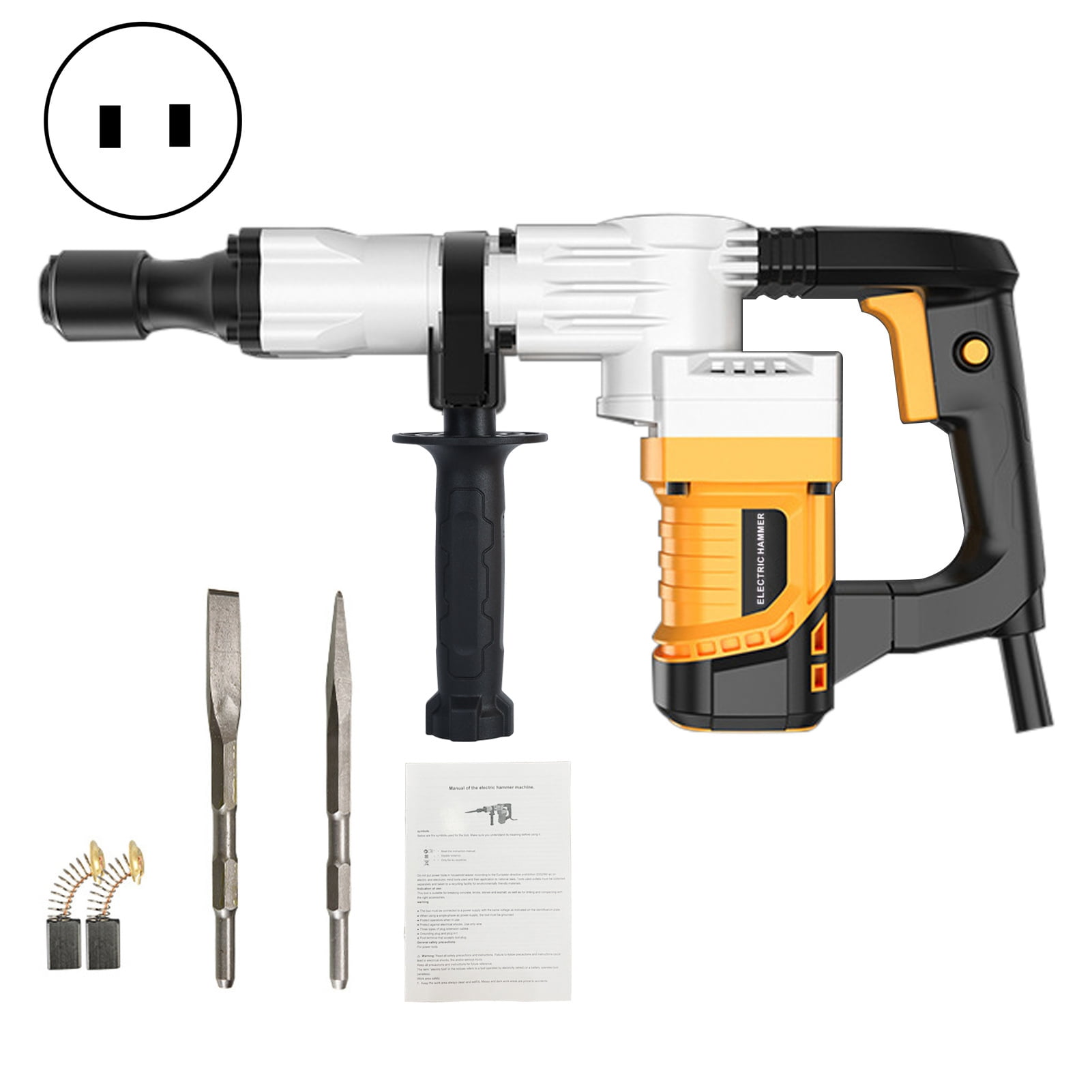 Aqzb 1200W Demolition Hammer, Heavy Duty Electric Demolition Hammer, Industrial Grade Concrete Demolition Hammer _Clearance Electric Drill
