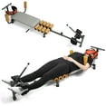 thumbnail image 1 of Aqzb Back Stretch Bench with Cervical Traction, Length Adjustable Spine Stretcher Bed with Foam Rollers, 150kg Load-capacity Lumbar Decompression Table with Cervical Traction Lumbar Stretcher, 1 of 7