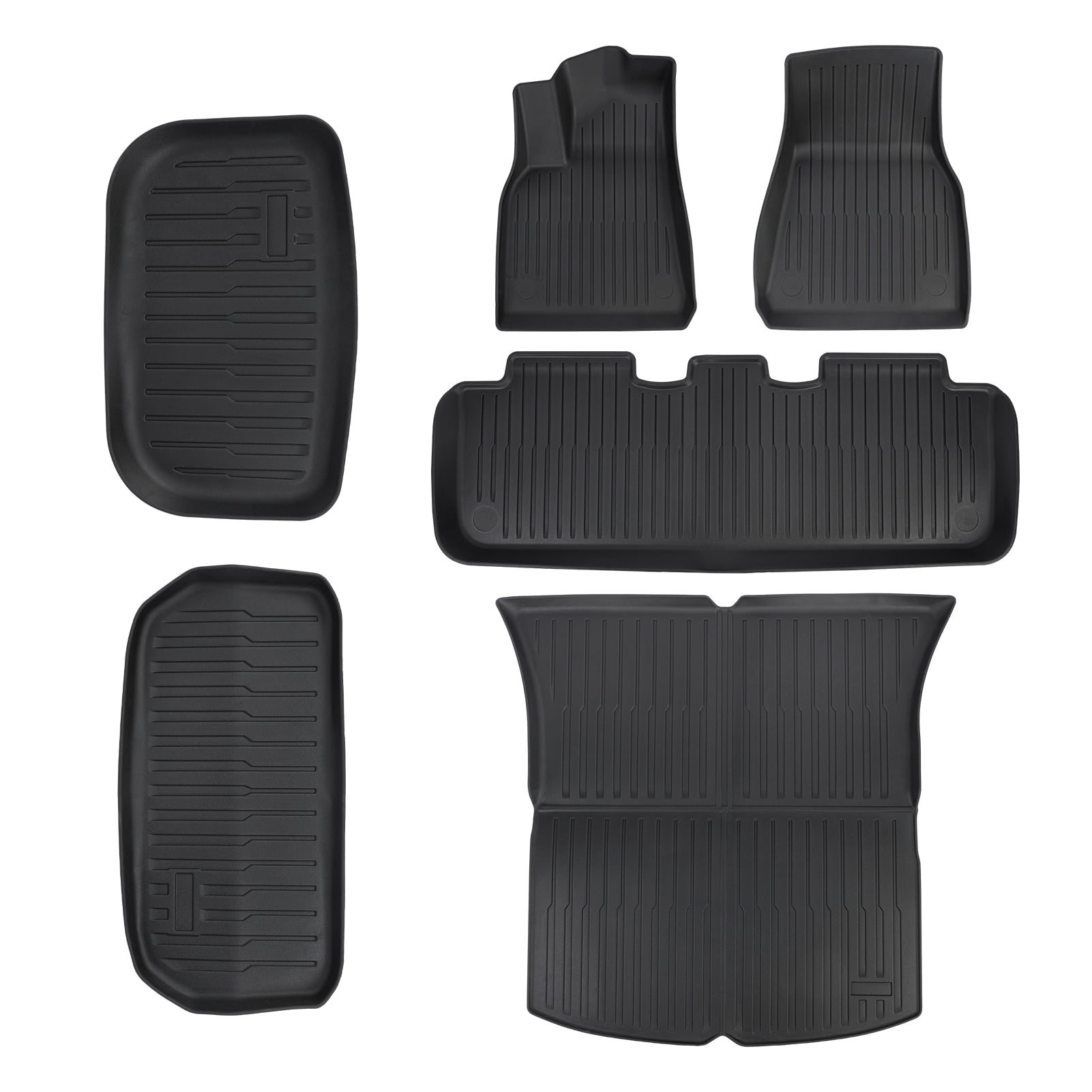 Aqzb Floor Mats for Tesla Model Y Car Mats All-Weather TPE Cargo Liner and Cargo Trunk Mat Accessories (6-piece set)