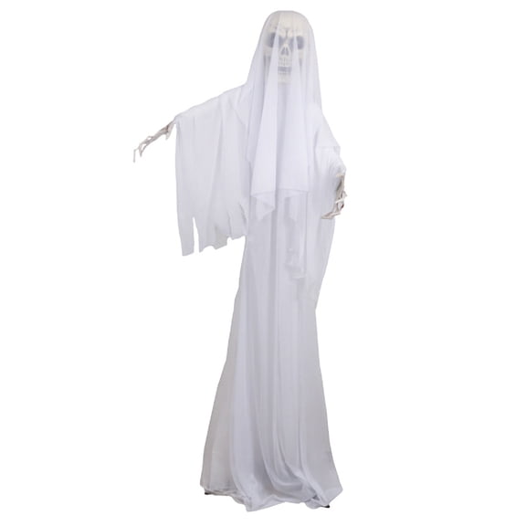 Aqzb Halloween Ornament Scary Ghost Bride Figure with Sound Battery Operated Halloween Skeleton Decoration Creepy Haunted House Prop _Clearance Mini Figurine