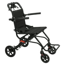 Aqzb Manual Wheelchair, Lightweight Foldable Transport Wheelchair, Narrow Doorways Wheel Chair, Adults Elderly Transport Chair, Travel Wheelchair with Support 220lbs, Hand Push Mobility Scooter