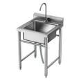 thumbnail image 1 of Aqzb Outdoor Sink, Stainless Steel Utility Sink, Freestanding Commercial Kitchen Single Bowl Sink for Restaurant, Laundry Room, Garage _Clearance Laundry Sink, 1 of 8