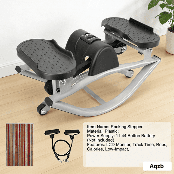 Aqzb Rock Stepper Side to Side,Rock Stepper,Rock Stepper Machine for Exercise at Home- with Digital Display,Fitness Stepper for Arms,Legs & Glutes,Rock Stepper for Home,Apartment and Office Gray