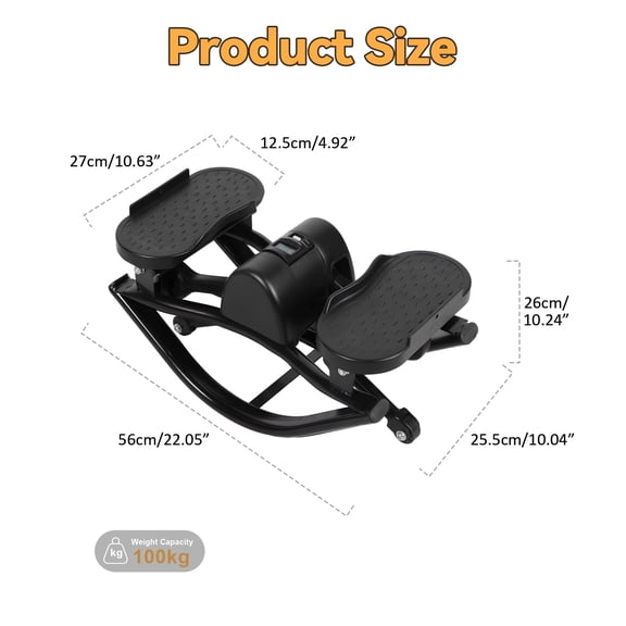 Aqzb Stepper Rock Stepper Steppers for Exercise at Home Stepper Machine Side-to-Side Rock Stepper with Non-Slip Mat & Resistance Bands & Digital Display Top Choice for Home Workouts Gray