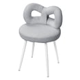 thumbnail image 1 of Aqzb Vanity Stool, Dressing Chair with Bow-knot Backrest, High Stability Armless Upholstered Chair, No Wheels Small Stool with Cute Bow Backrest, 1 of 8