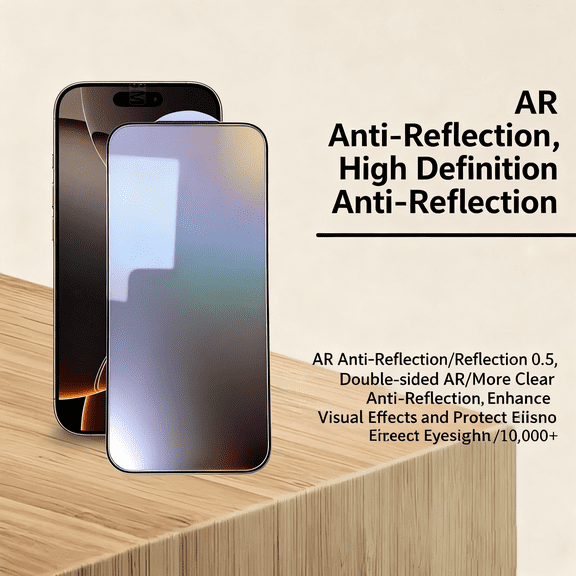 Ar Anti-Reflective High Definition Tempered Glass Screen Protector For Smartphones, Resists Scratches Drops Maintains 99.9% Transparency, Ultra-Thin Oleophobic Coating Easy