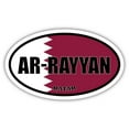 thumbnail image 1 of Ar-Rayyan Qatar Flag Oval Decal Vinyl Bumper Sticker 3x5 inches, 1 of 3