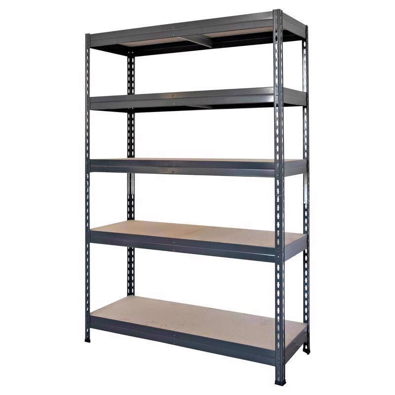 Heavy Duty Dark Grey Metal 5-Shelf Garage Shelving Unit