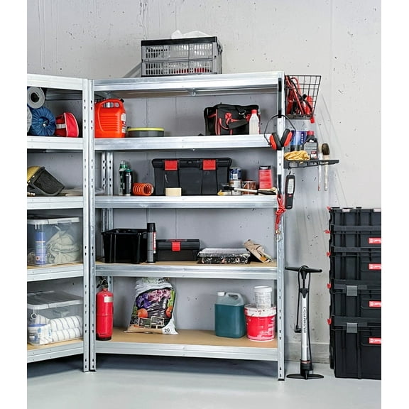 Ar Shelving 5- Tier Galvanized Steel Heavy Duty Garage Storage Shelving Unit with HDF Rack (39.2 in. W x 71 in. H x 20 in. D)