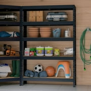 Ar Shelving 5- Tier Matte Dark Grey Steel Garage Storage Shelving Unit with HDF Rack (35 in. W x 71 in. H x 16 in. D)