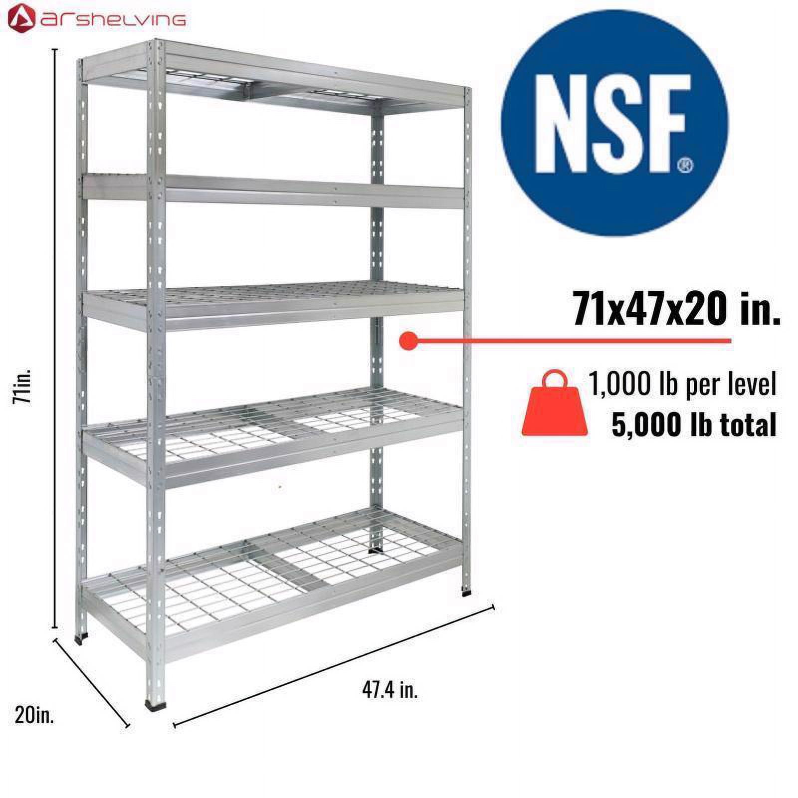 Heavy Duty 71" x 47" x 20" Galvanized Steel Shelving Unit
