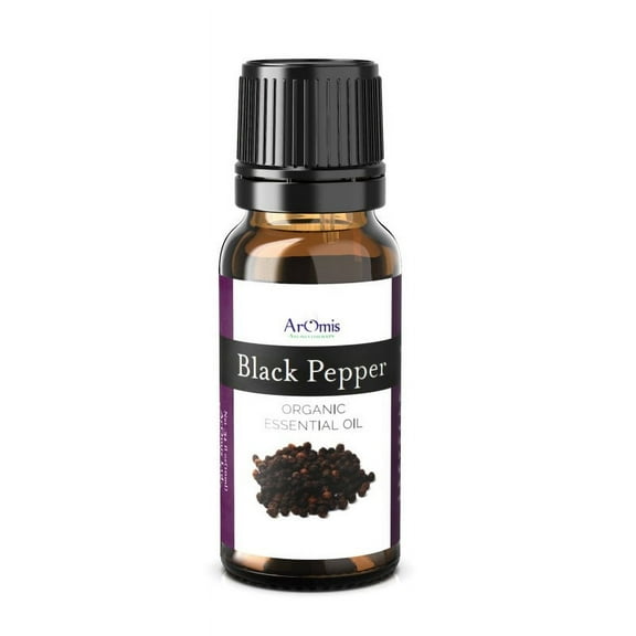ArOmis Black Pepper Essential Oil - USDA Certified Organic - 100% Pure Therapeutic Grade - 10ml (.34 fl oz), Undiluted, Premium, Oils Perfect for Aromatherapy Diffuser