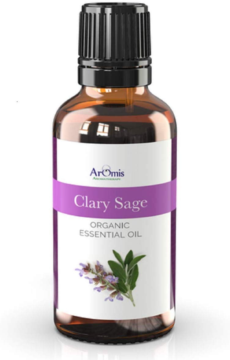ArOmis Clary Sage Essential Oil - USDA Certified Organic - 100% Pure Therapeutic Grade - 30ml (1 fl oz), Undiluted, Premium, Oils Perfect for Aromatherapy Diffuser